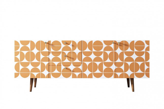 Изображение товара Комод Berber с ярким принтом, 180х70х40 см, коричневый