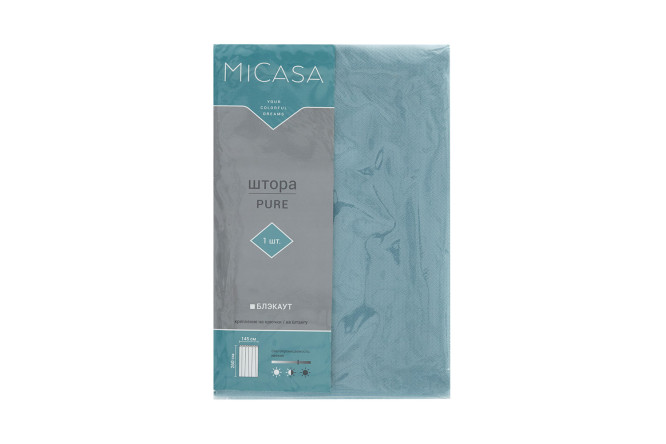 Штора MICASA Pure 145х260 см, 1 шт., цвет серо-голубой