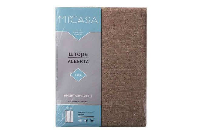 Фото 8 Штора MICASA Alberta 150х280 см, 1 шт., цвет песочный