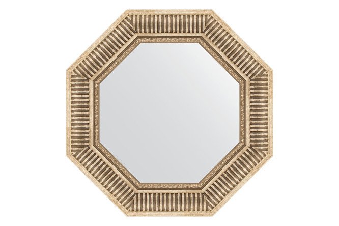Зеркало настенное в багетной раме EVOFORM Octagon BY 3814, серебряный акведук 57.8х57.8 см