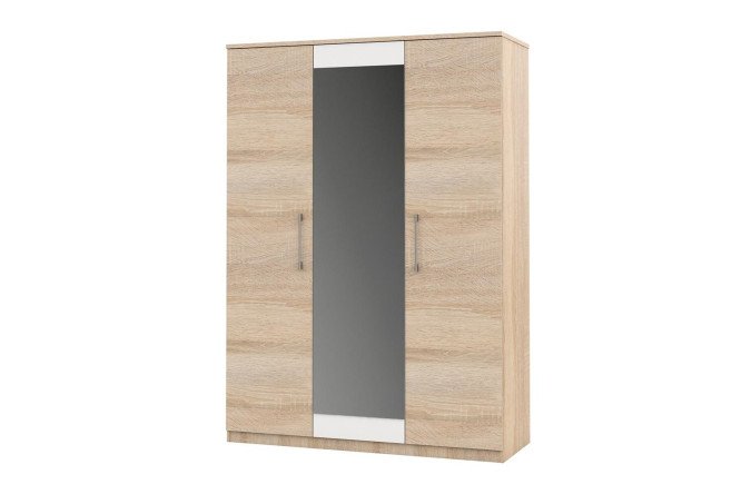 Изображение товара Трехдверный шкаф Аврора с зеркалом 150,2х212х57,7 см для спальни и гостиной