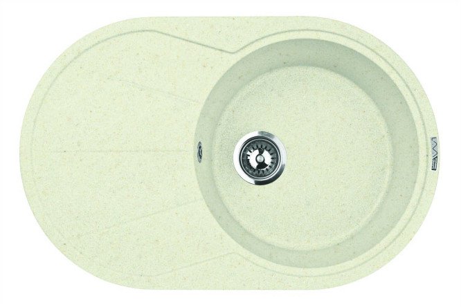 Изображение товара Мойка врезная с крылом LAVA E.3 VANILLA 77х49.5х19 см инженерный гранит