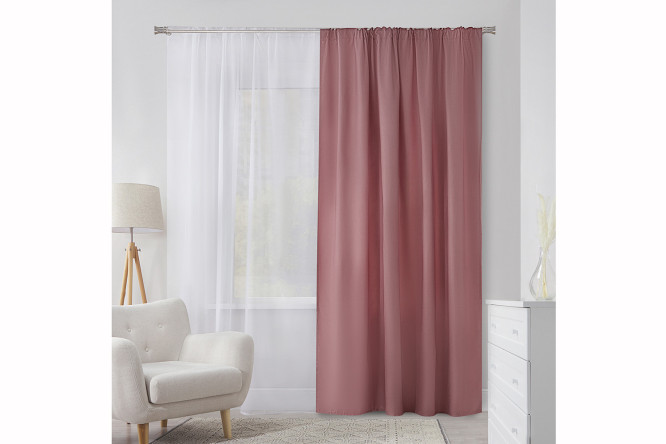 Изображение товара Штора MICASA Lorette 200x280 см, тёмно-розовая, универсальная лента