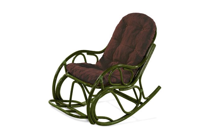 Изображение товара Кресло-качалка 05/05 олива коричневый мягкий элемент размеры 55х90х125 см