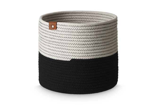 Изображение товара Корзина для хранения 603582-L 30x26x30 см поликоттоновый жгут белая или чёрная