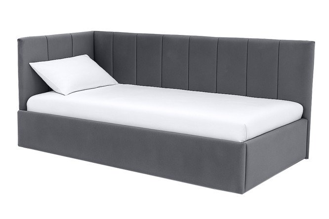 Изображение товара Кровать с подъёмным механизмом Lucy 90х200 см тёмно-серого цвета