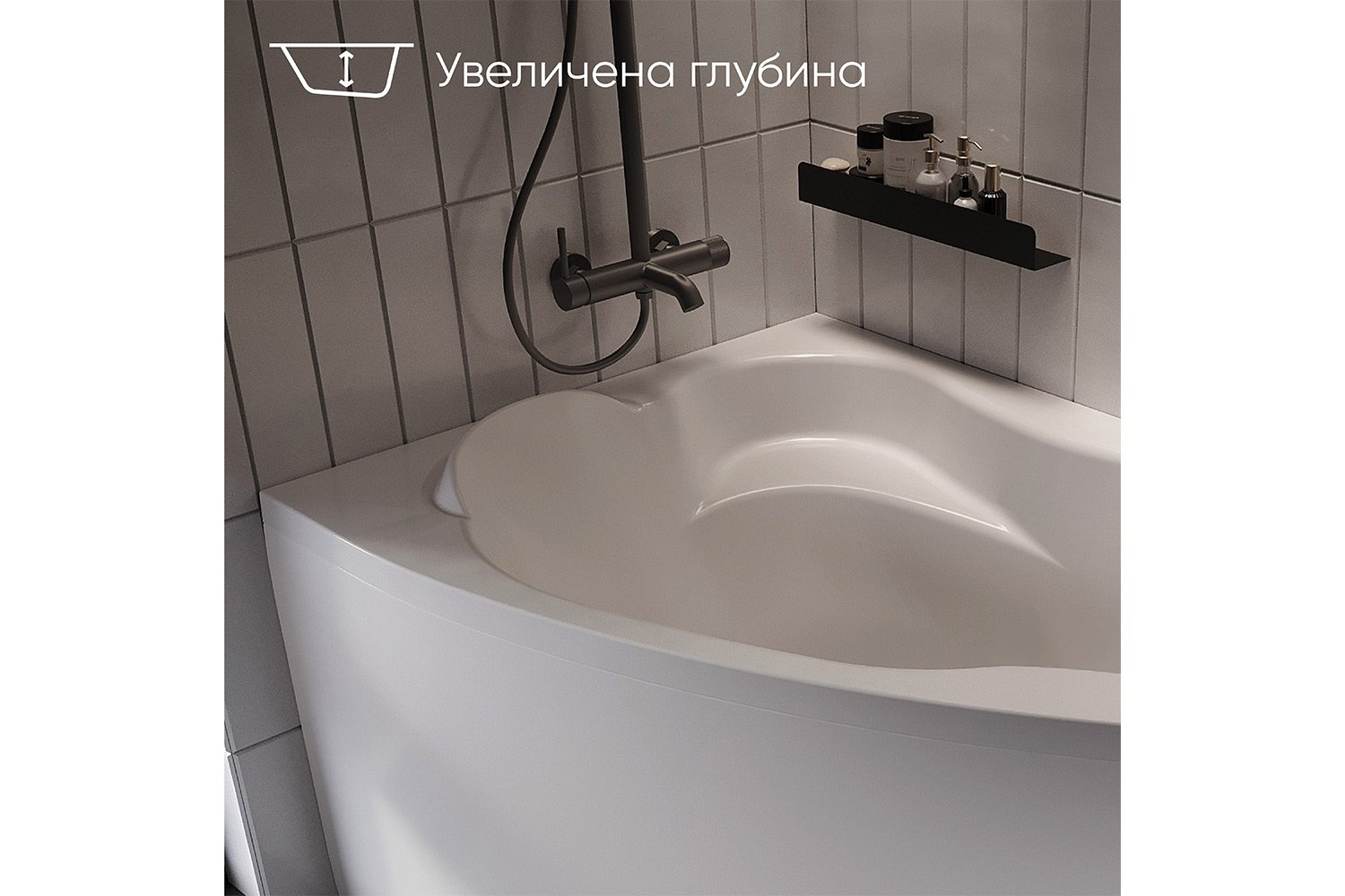 Ванна пристенная Marka One Лил (Lil) L, левый, белый 140x90 см