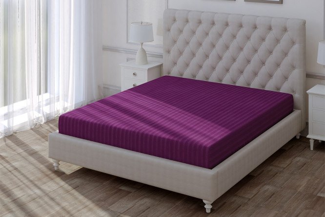Простыня Stripe Premium Violet Страйп-сатин