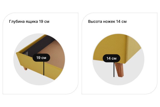Кровать с подъёмным механизмом SCANDICA Jenny цвет горчичный 200х200 см