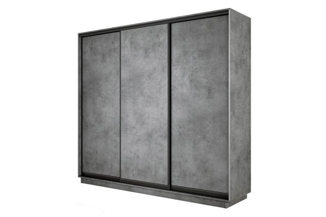 Изображение товара Шкаф-купе Slide-2 v.2 210x220x60 см бетон/чёрный профиль