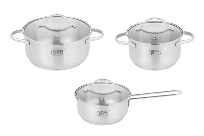 Изображение товара Набор кастрюль с крышкой GIPFEL Azalea 3 предм.