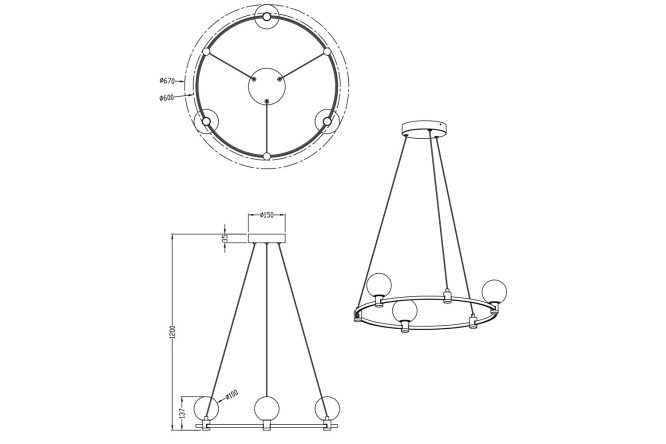 Светильник подвесной LED FREYA FR4005PL 10 кв.м., LED, 60 см