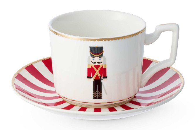 Изображение товара Чайная пара HOFF Щелкунчик на одну персону из костяного фарфора