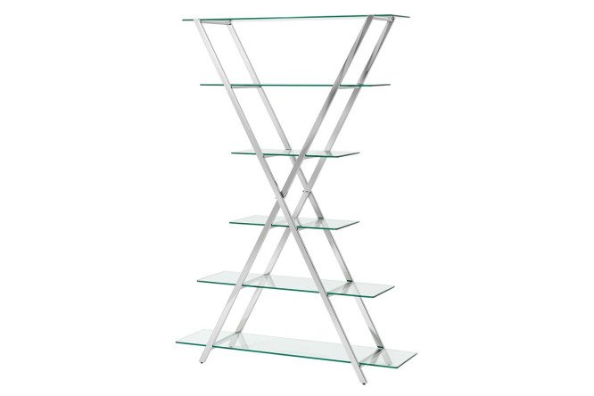 Изображение товара Стеллаж Гейт из стали и стекла 120х176х30 см серебряный и прозрачный