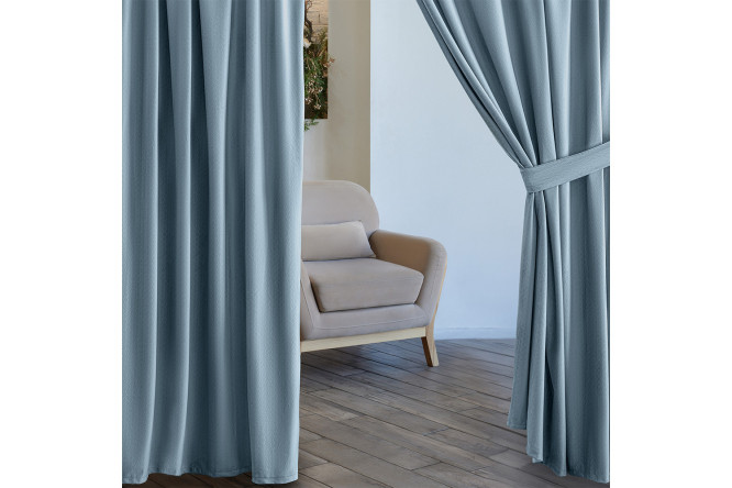 Изображение товара Штора Бархатный блэкаут 150х270 см светлый маренго - защита от света и тепло