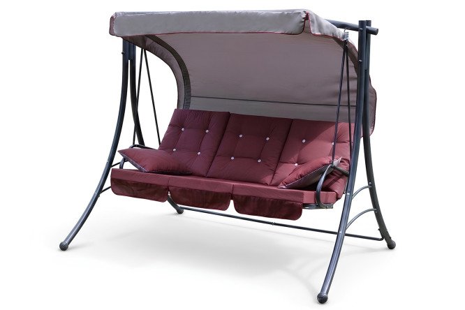 Изображение товара Садовые качели 3-местные Пагода антрацит тент серый