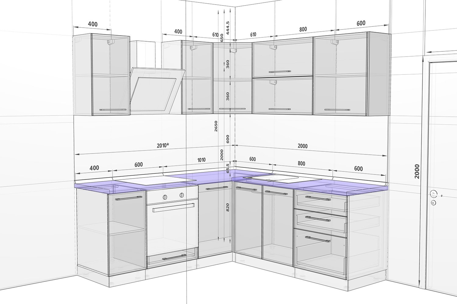 Готовые проекты модульных кухонь