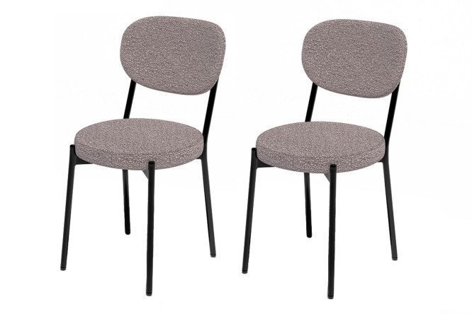 Изображение товара Комплект стульев 301 с обивкой букле и металлическими ножками