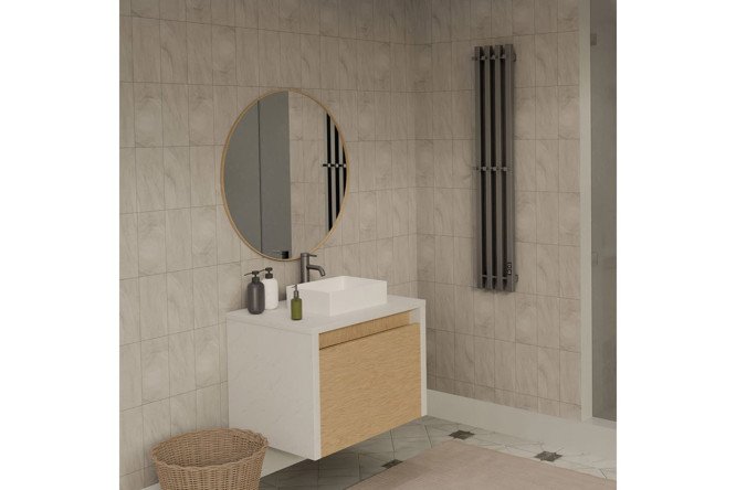 Фото 2 Полотенцесушитель электрический MELODIA Etude Electro Ferrum П4 B Inaro, графит 21х100 см