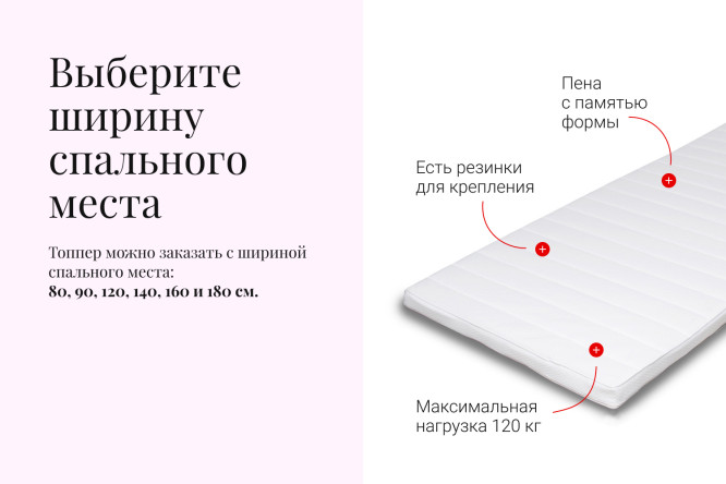 Матрас-топпер для дивана MILDEX Delight 80х200 см