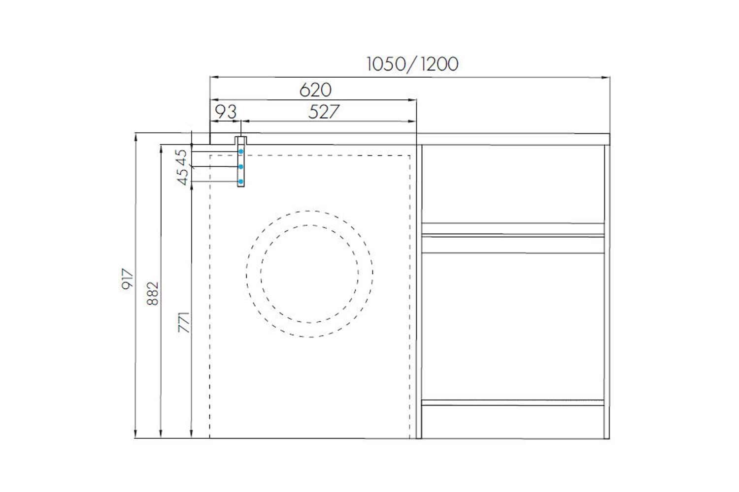 1a72243klh010 раковина для стиральной машины Лондри 120 /16,2х120х50/ (белый)