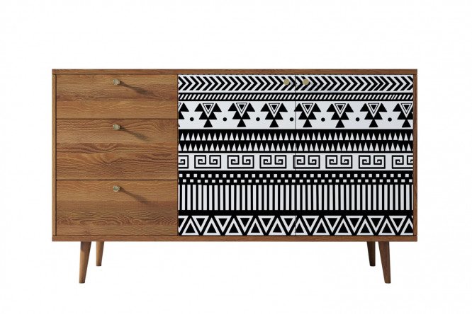 Изображение товара Комод Berber с принтом и коричневым каркасом
