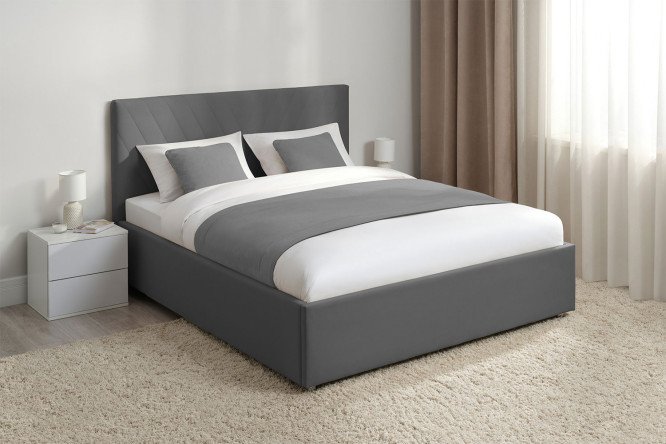 Кровать Victori в комплекте с матрасом SLEEPLAB Relaxation тёмно-серая 140х200 см