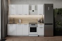 Кухонный гарнитур Сити 180х214х60 см, цвет каркаса белый, фасада белый