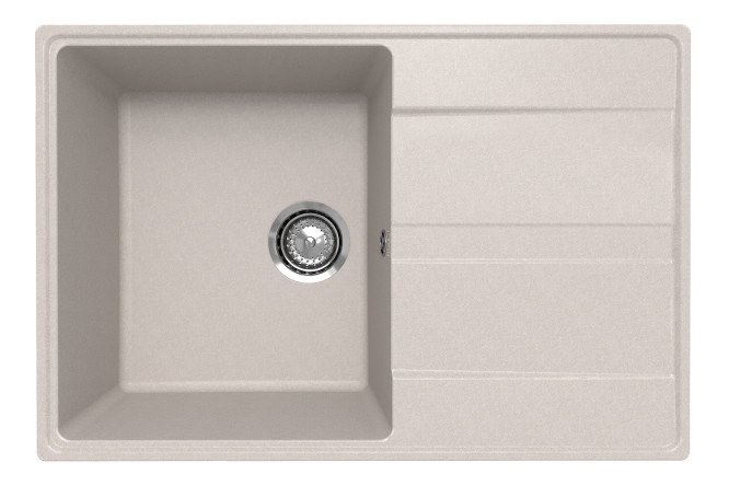 Изображение товара Врезная кварцевая мойка Prima с крылом 75x50x20 см для кухни
