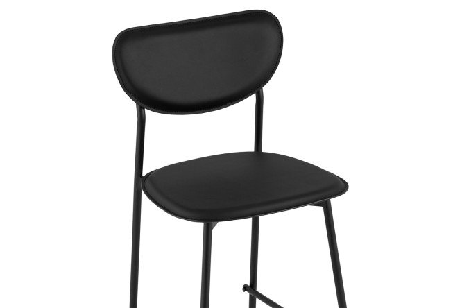 Стул барный Stool Group Minnie 42х89х49.5 см, цвет обивки чёрный, ножек чёрный