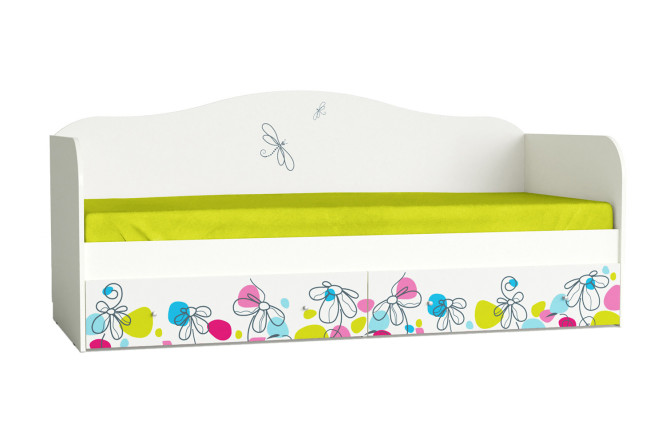 Изображение товара Кровать-софа Цветы 80х190 см цвет белый шёлк