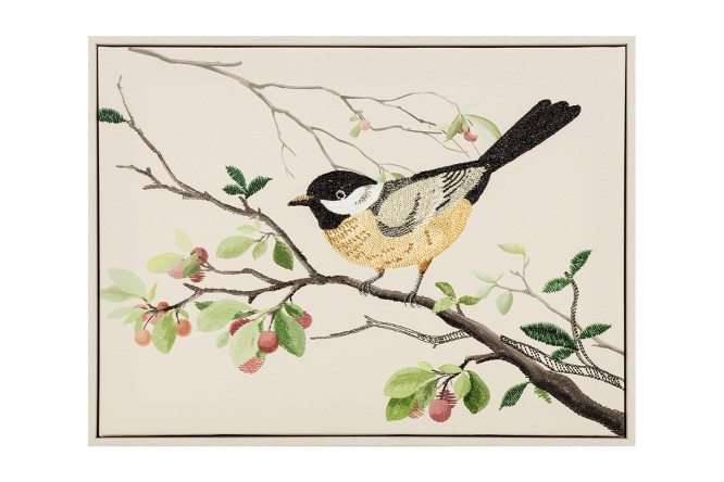 Изображение товара Репродукция в раме Птица на ветке 2 40х30 см для интерьера