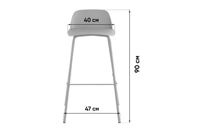 Фото 9 Барный стул Stool Group Mist 47х90х47 см, цвет сидушки серо-голубой, ножек серо-голубой