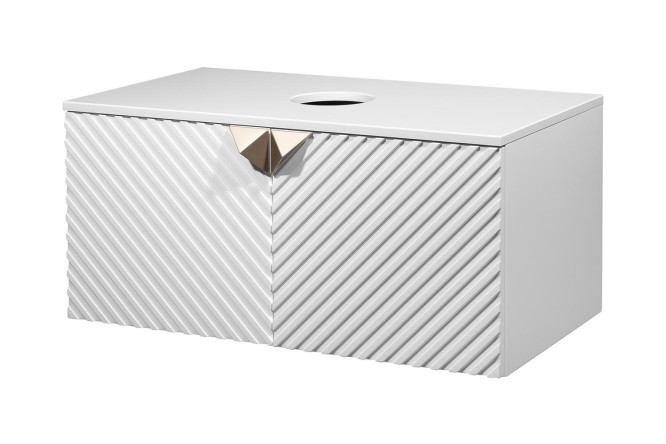 Изображение товара Тумба подвесная RUNO Андорра 85 см с белым каркасом и глянцевым фасадом