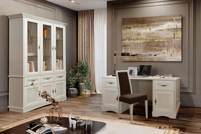 Изображение товара Кабинет Турин из сосны Карелия - стильная и надежная мебель для офиса и дома