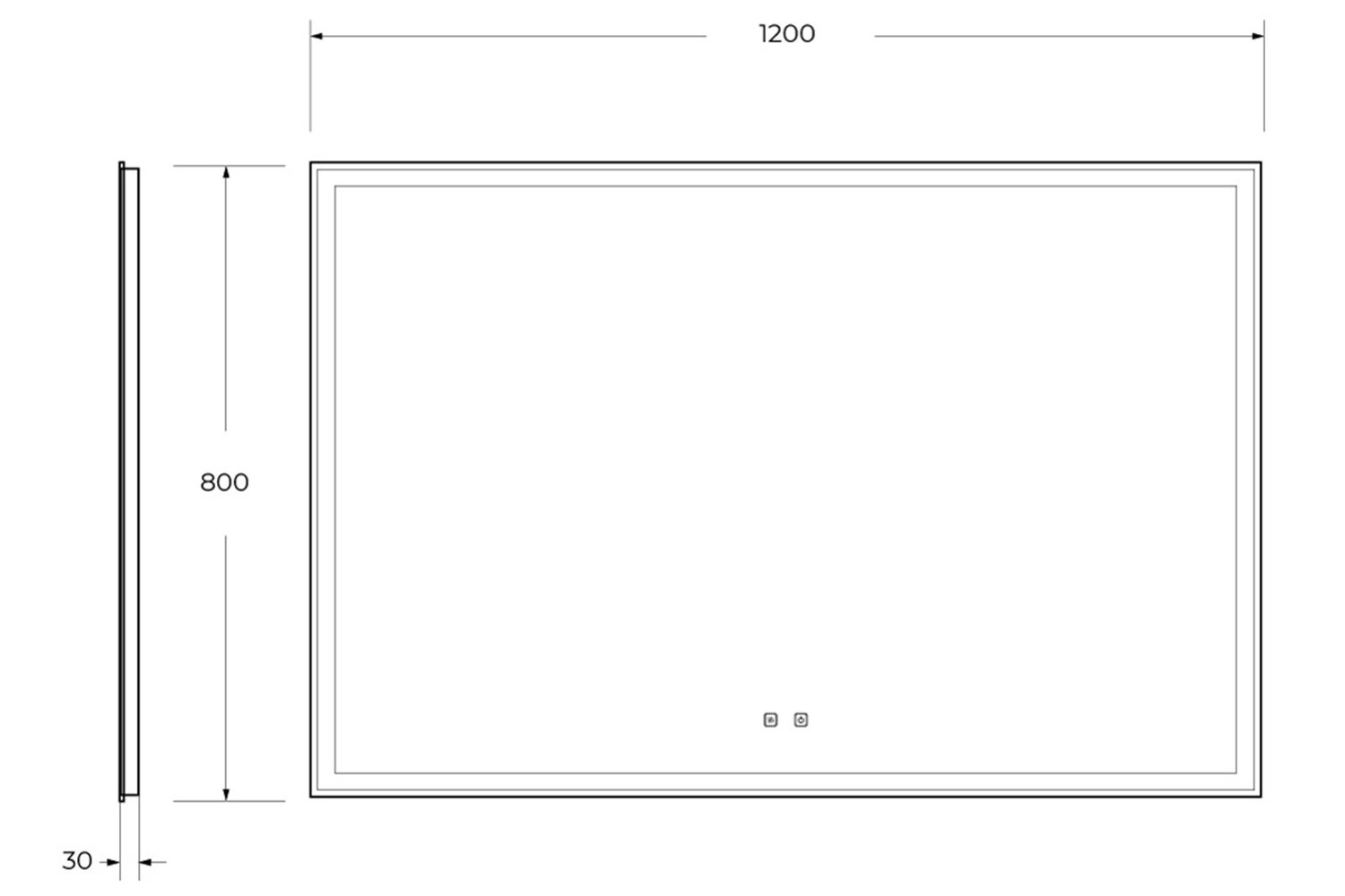 Зеркало с подсветкой BELBAGNO SPC-GRT-1200-800-LED-TCH-SND 120х80 см