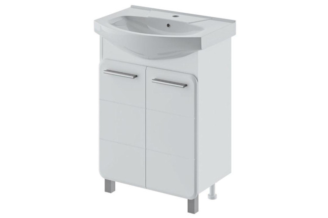 Изображение товара Тумба напольная RUNO Эрика 55.4 см белая ДСП для ванной и коридора