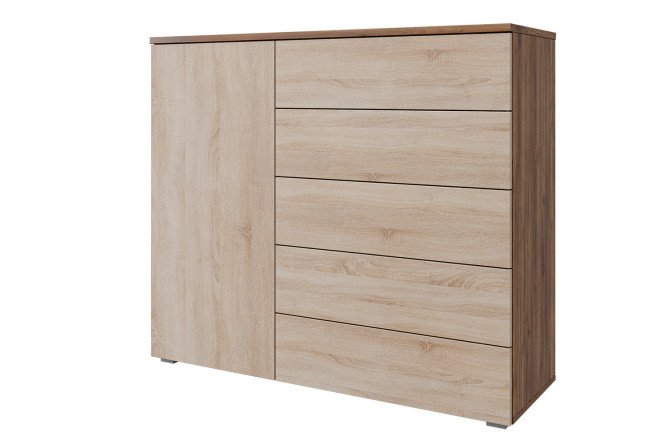 Изображение товара Комод Оскар Лайн 125,4x109,2x44 см дуб табачный и сонома