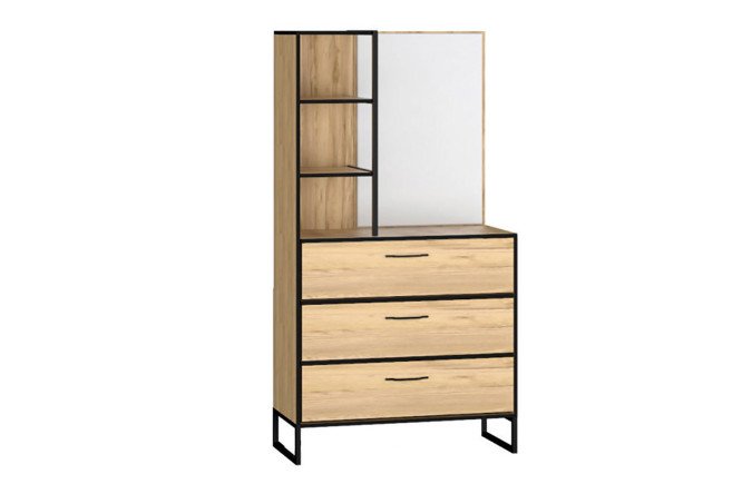 Изображение товара Комод с надстройкой ИВАРУ Виртон-3 в дубе крафт золотом