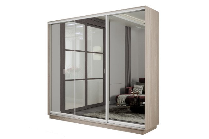 Изображение товара Шкаф-купе 3-дверный Slide-2 210х240 см ясень шимо светлый