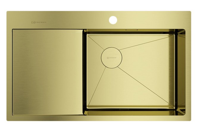 Изображение товара Мойка врезная с крылом OMOIKIRI Akisame 86-R Side-LG 4997046 86х51х20 см
