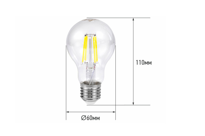 Лампа светодиодная IN HOME LED-A60-deco E27, 15W, Груша, 4000 К, Естественный