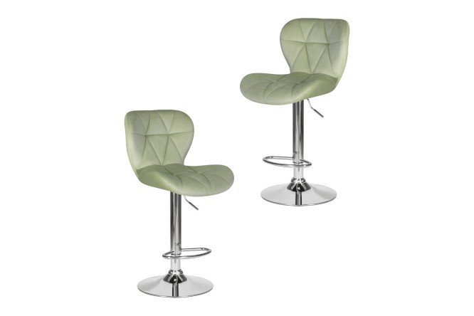 Изображение товара Комплект барных стульев DOBRIN Barny 46х89х54 см, цвет обивки мятный, ножек хром