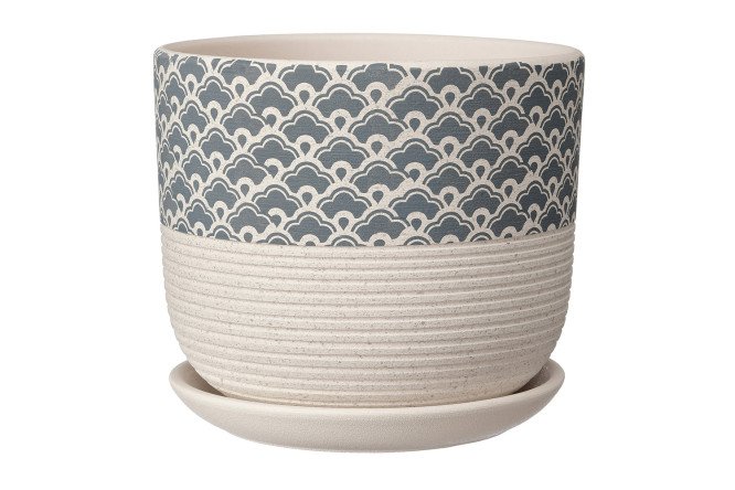 Изображение товара Горшок для цветов Хоккайдо керамика белый 15,4х12,9х15,4 см