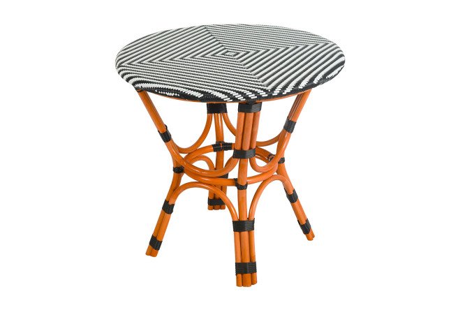 Изображение товара Стол Tokio-A 80 см со стеклянной столешницей и основанием из натурального ротанга