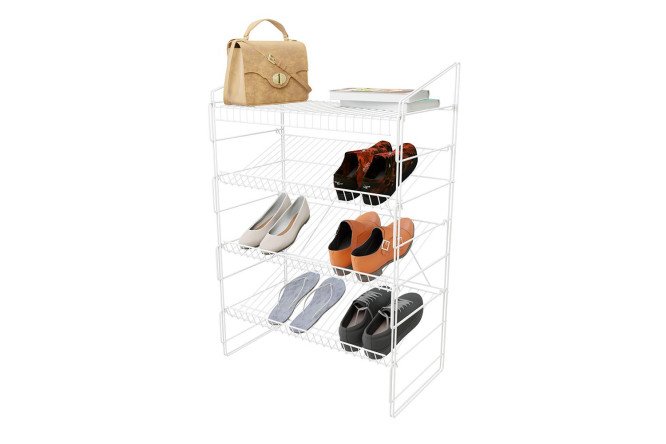 Изображение товара Обувница Line 62.1х93.1х33.5 см из стали белый муар для хранения обуви