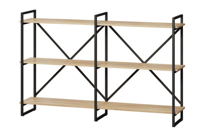 Изображение товара Стеллаж Роквуд Рант 160х102х34 см из стали и ЛДСП в современном стиле