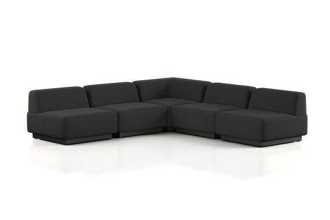 Изображение товара Модульный диван Сиб mod.6 из экокожи черного цвета 270х70х270 см