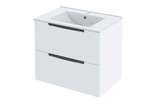 Изображение товара Тумба подвесная RUNO Lina 60 с антрацитовым фасадом и белым каркасом