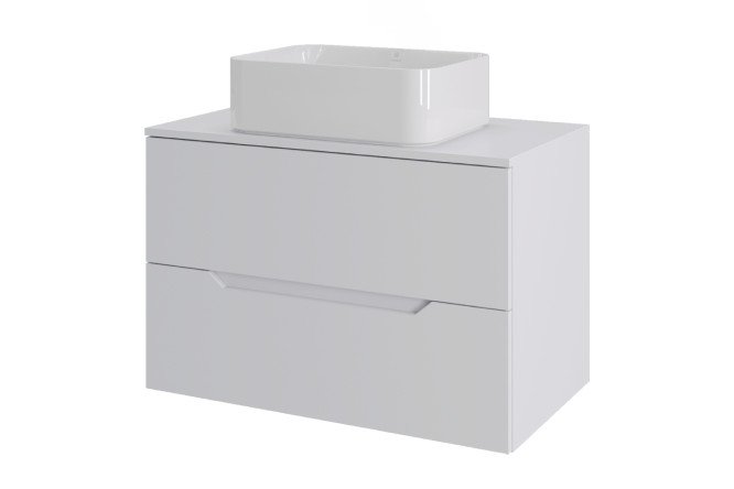 Изображение товара Тумба подвесная ORANGE Line 80 Li-80TuwMDF+B02-460W 81 см, цвет каркаса белый, фасада белый